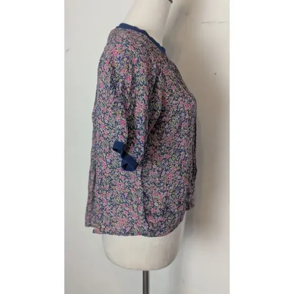 Dainty Vintage Inspired 100% silk pullover Soft Girl Top Small - Picture 3 of 9